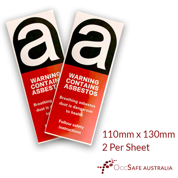 Asbestos Sticker - 110mm x 50mm (Sheet of 2)