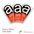 Asbestos Sticker - 55mm x 30mm (Sheet of 3)